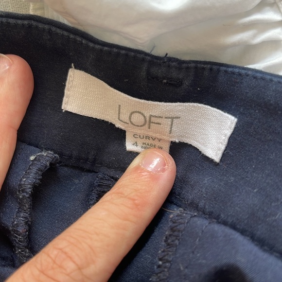 Loft Curvy Fit Riviera Slim Pant Navy Blue - Picture 3 of 4